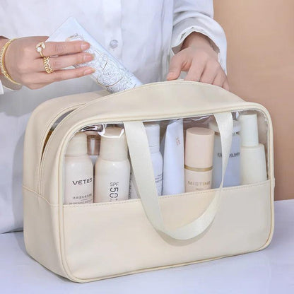 Portable Travel Cosmetic Bag Women Transparent Makeup Bag Large-Capacity Bath Wash Bags Multifunction Waterproof Storage Case