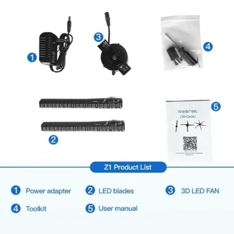 Fully Customizable 3D Holographic Display Fan, Mobile App Control