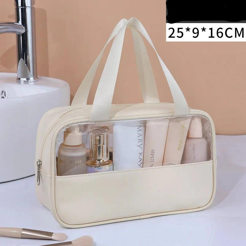 Portable Travel Cosmetic Bag Women Transparent Makeup Bag Large-Capacity Bath Wash Bags Multifunction Waterproof Storage Case