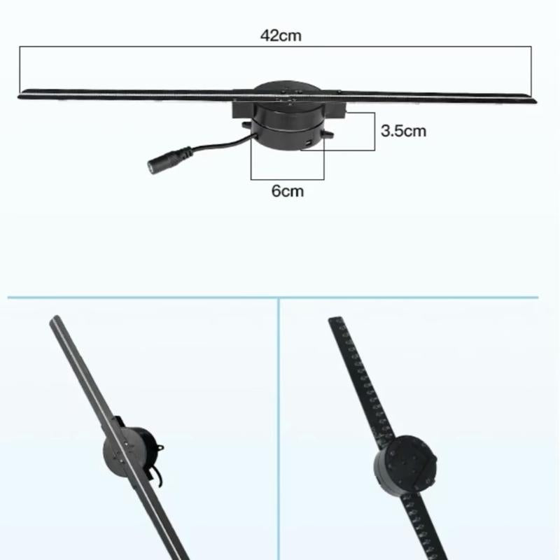 Fully Customizable 3D Holographic Display Fan, Mobile App Control