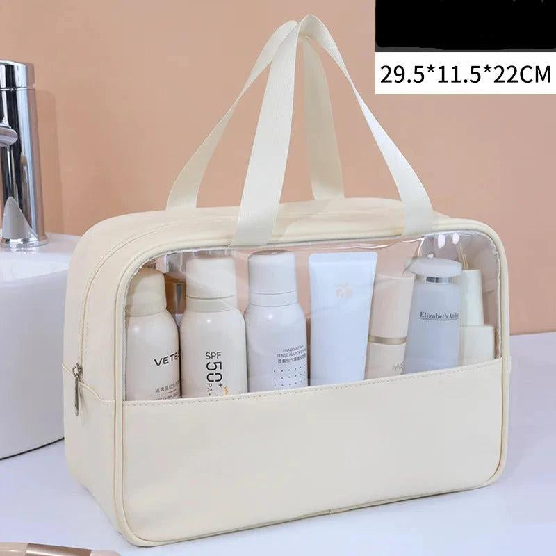 Portable Travel Cosmetic Bag Women Transparent Makeup Bag Large-Capacity Bath Wash Bags Multifunction Waterproof Storage Case