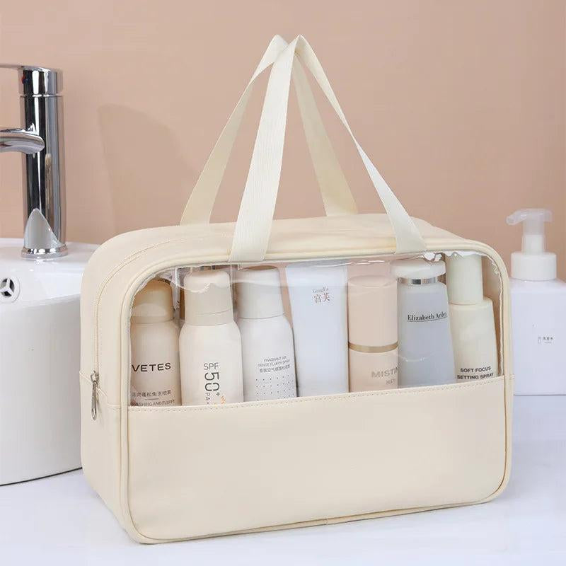 Portable Travel Cosmetic Bag Women Transparent Makeup Bag Large-Capacity Bath Wash Bags Multifunction Waterproof Storage Case